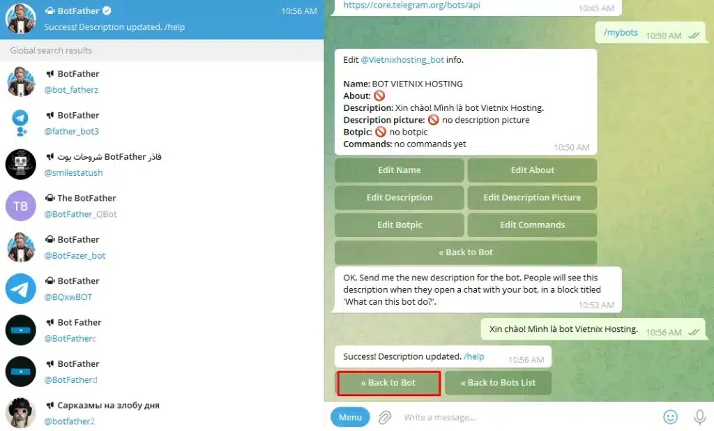 tạo Bot Telegram