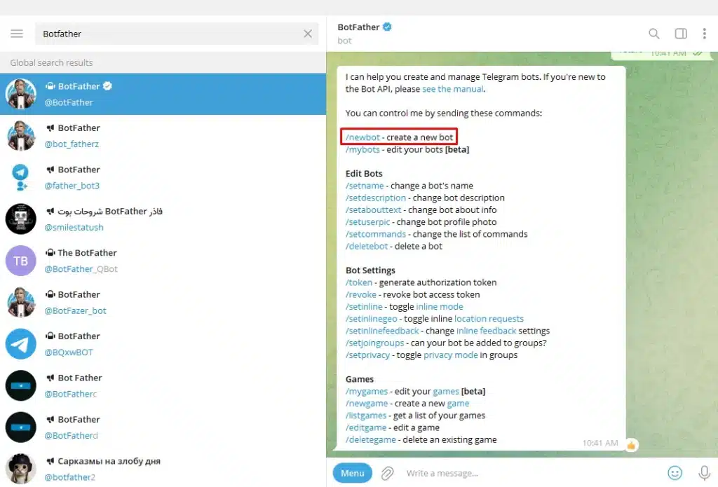 tạo Bot Telegram