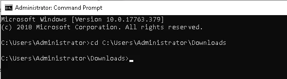 Mở cmd (Command Prompt) bằng user adminitrator