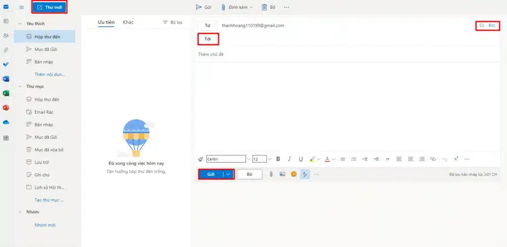 Tạo thư email mới