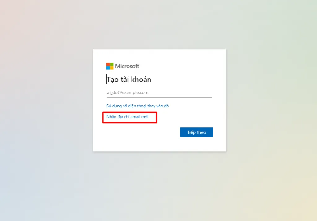 Đăng ký một tài khoản Outlook