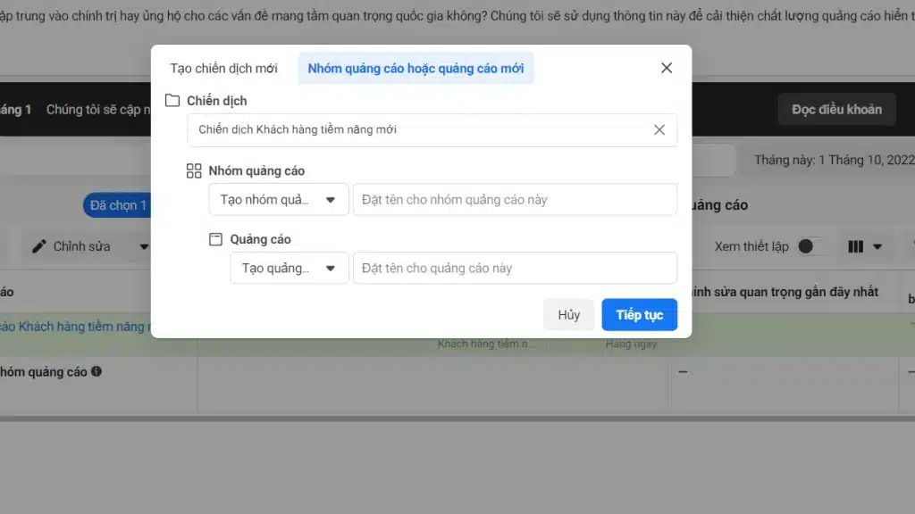 Tạo chiến dịch quảng cáo