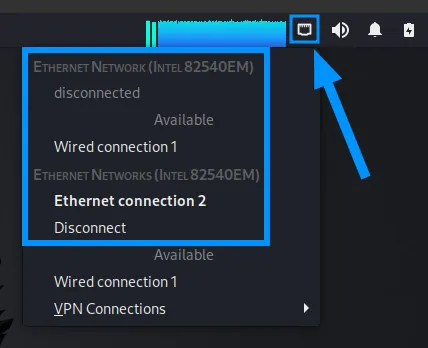 Cách kiểm tra địa chỉ IP trong Linux 18 Chuột trái chọn mạng sử dụng
