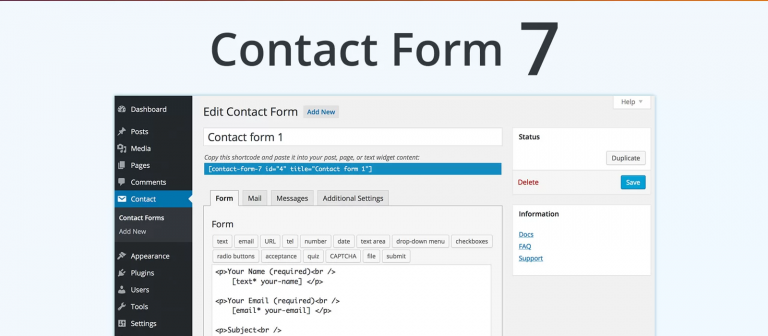 Hướng dẫn sử dụng plugin Contact Form 7