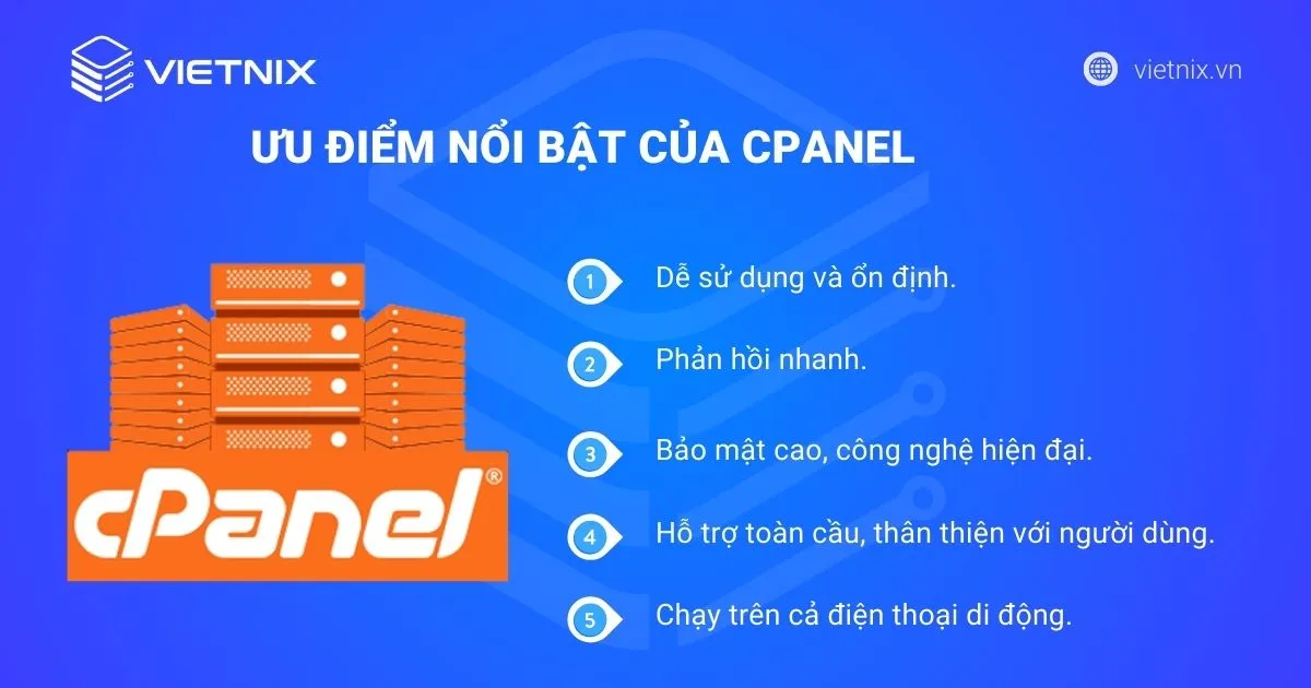 Ưu điểm nổi bật của cPanel