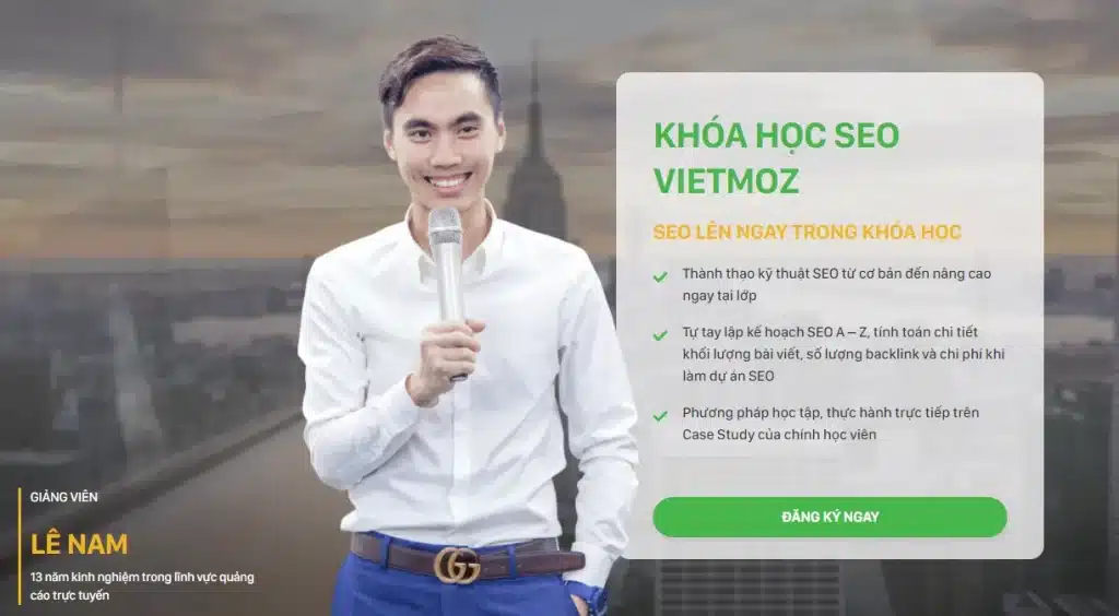 Khóa học SEO tại Hà Nội của VietMoz