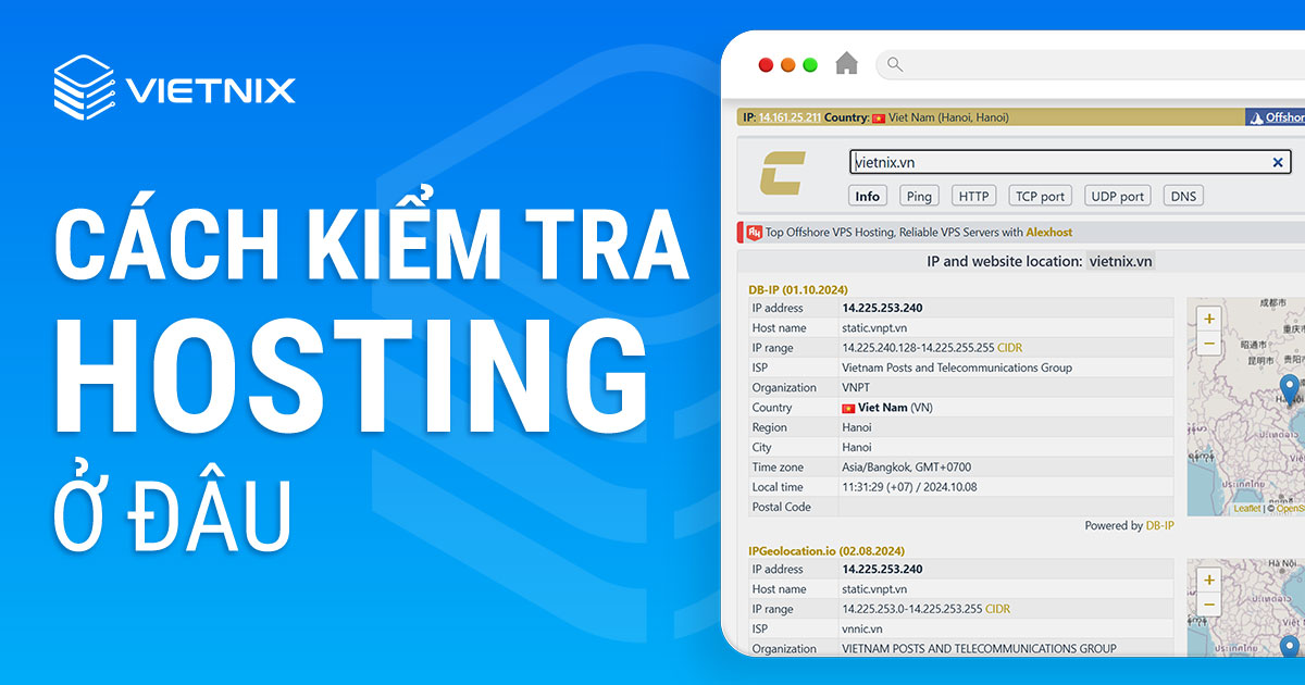Cách kiểm tra hosting ở đâu