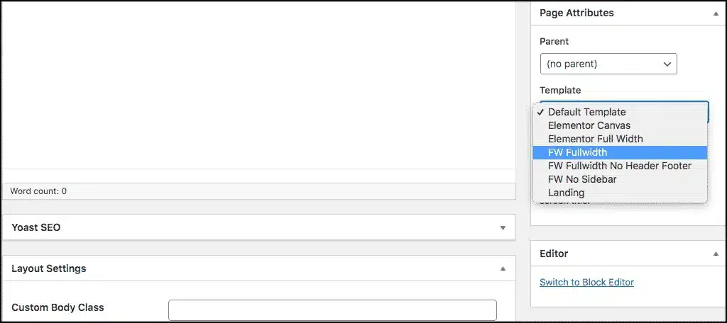 Tạo template Full-width