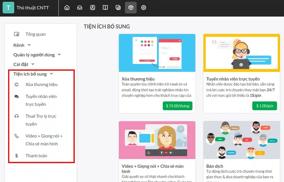 Tab add ons