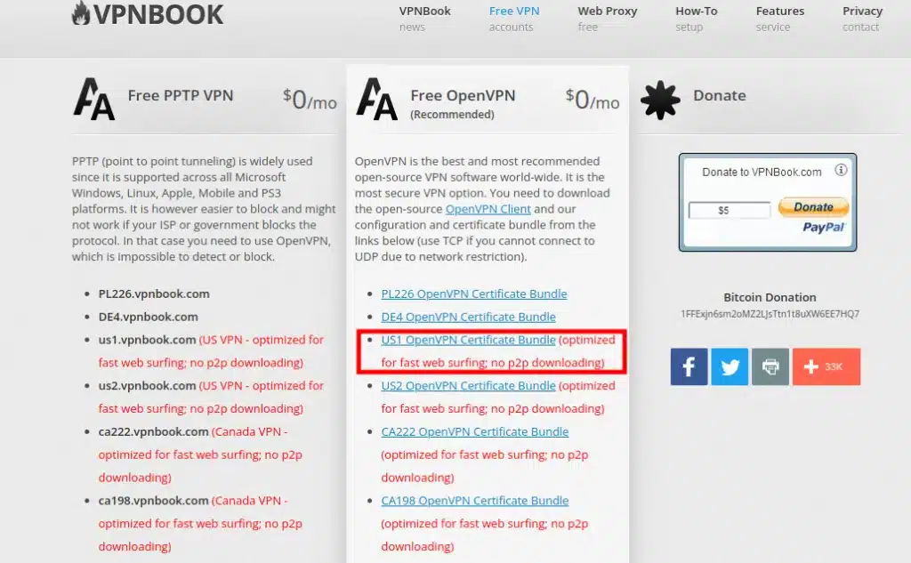 Tải cấu hình VPNbook