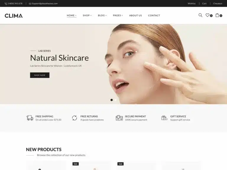 Theme bán hàng mỹ phẩm WordPress - Clima