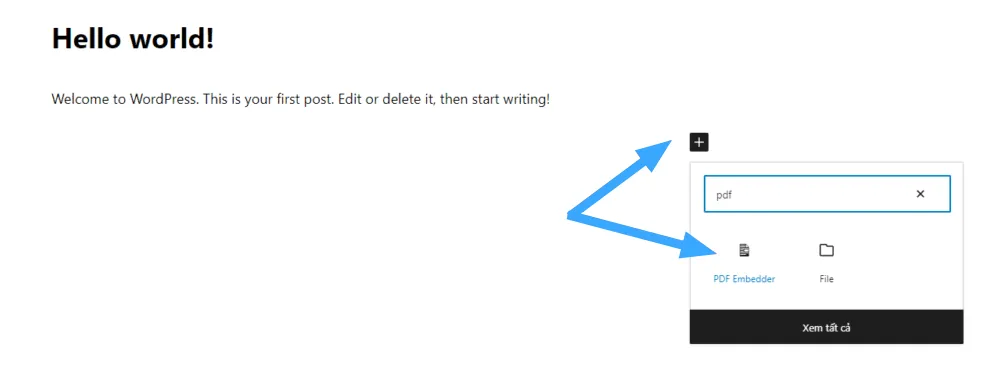 Nhúng tệp PDF vào Post hoặc Page WordPress