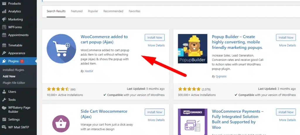 Cài đặt WooCommerce added to cart popup