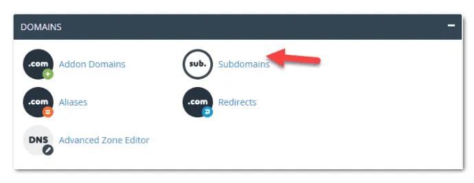 Chọn subdomains