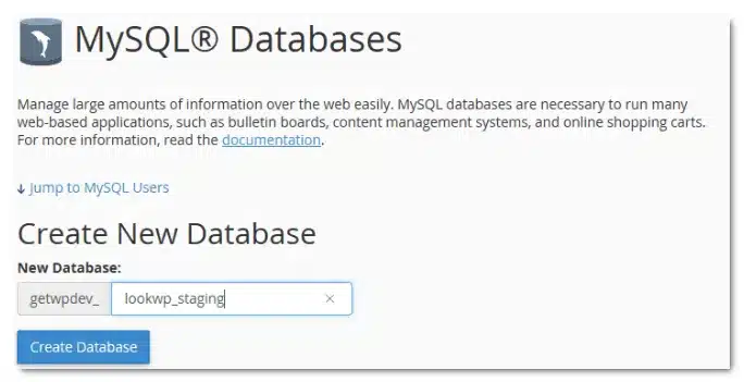 Create New Database