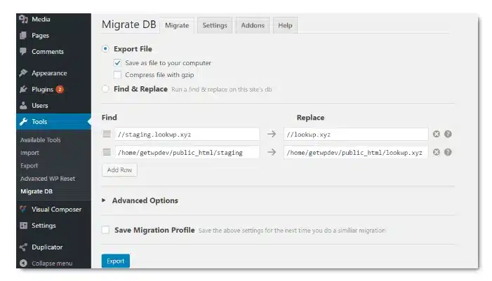 Migrate DB
