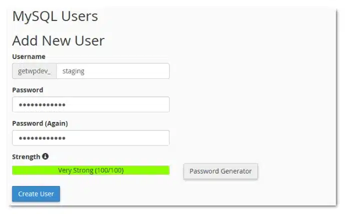 Tiến hành tạo Add New User