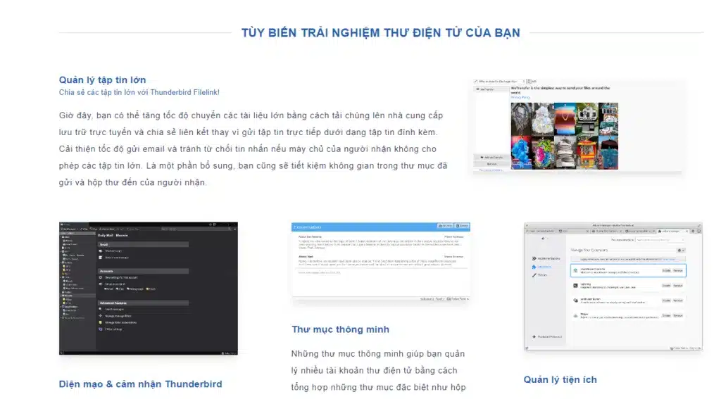 Những tính năng nổi bật khi sử dụng Thunderbird