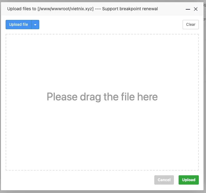 Upload file