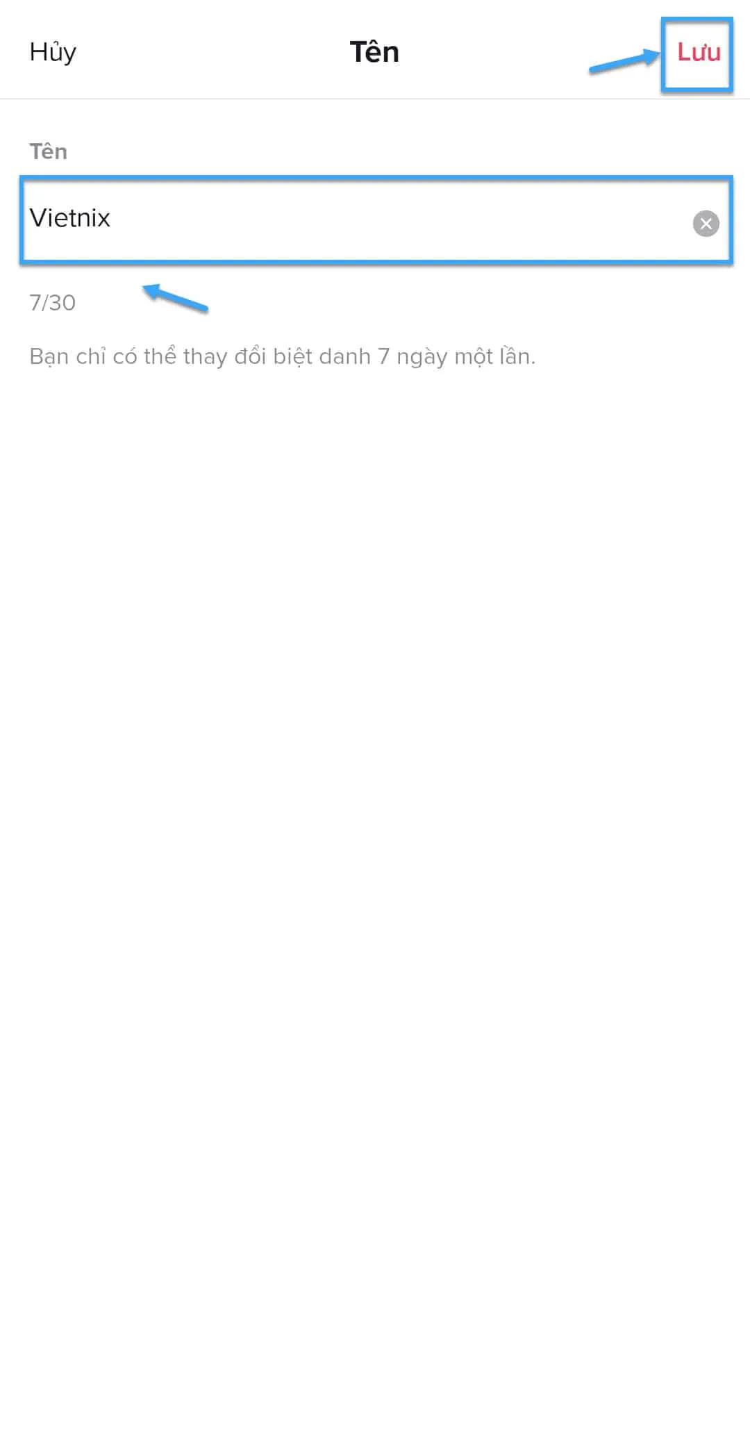 Lưu lại tên sau khi thay đổi