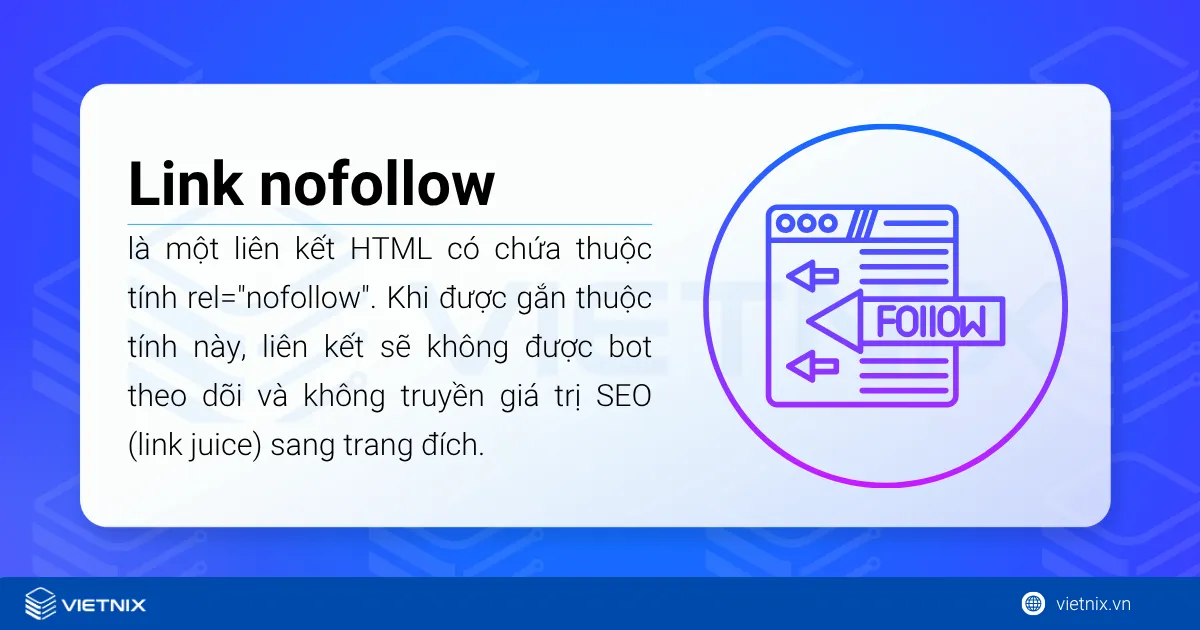 Link nofollow là một liên kết HTML có chứa thuộc tính rel="nofollow"