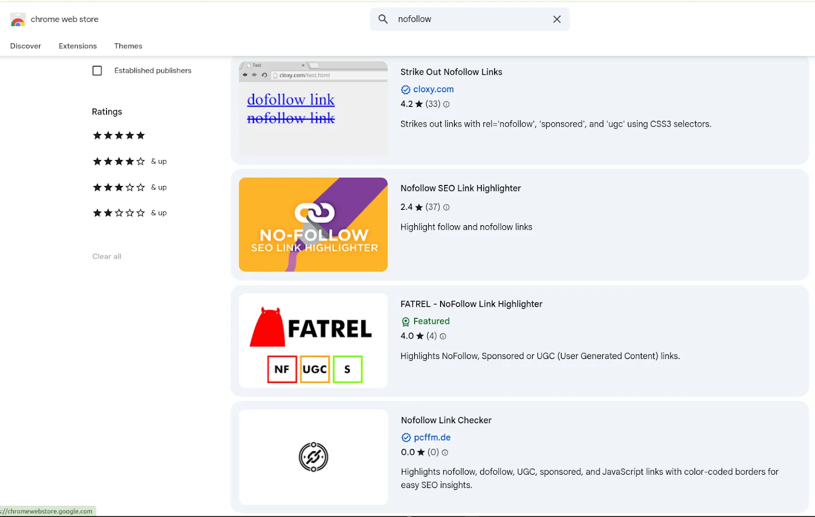 Sử dụng tiện ích trình duyệt – Nofollow extension