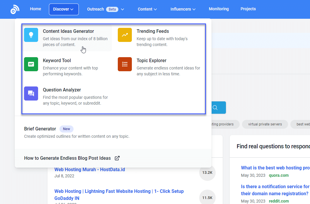Buzzsumo là gì? Cách sử dụng công cụ cập nhật xu hướng Buzzsumo 25 1. Discover (Nghiên cứu từ khóa)