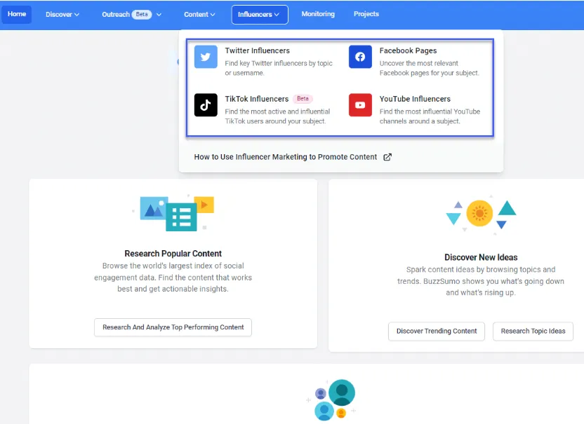 Buzzsumo là gì? Cách sử dụng công cụ cập nhật xu hướng Buzzsumo 32 3. Influencers (Người có tầm ảnh hưởng trong ngành)