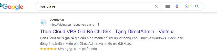 Hiển thị Meta title là dòng chữ màu xanh trên trang tìm kiếm