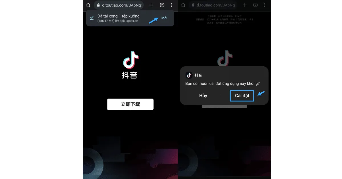 Cài đặt Douyin bằng file Apk