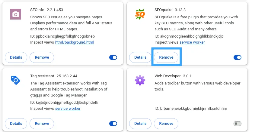 SEOquake là gì? Cách dùng SEOquake cho các SEOer 37 Cách hủy bỏ SEOquake
