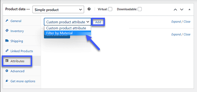 Cách lọc sản phẩm WooCommerce (Hướng dẫn chi tiết) 32 Chọn thuộc tính tùy chỉnh