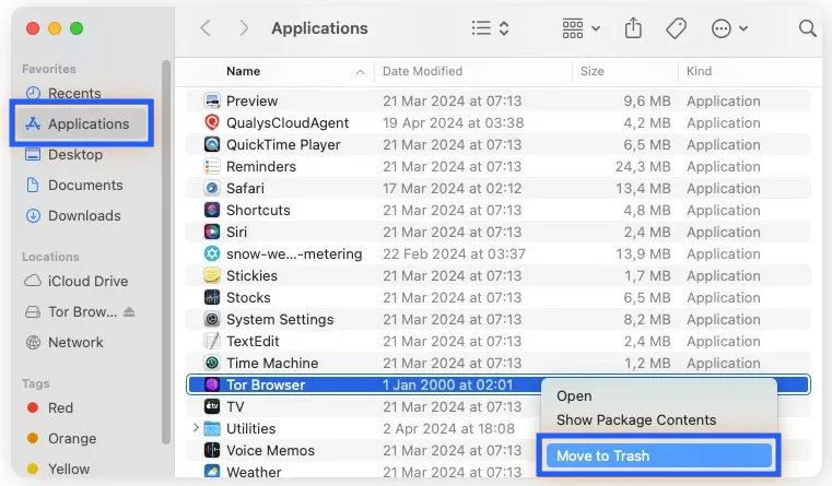 Trình duyệt Tor là gì và có an toàn không? Lưu ý khi sử dụng 55 Cách gỡ cài đặt trình duyệt Tor trên macOS