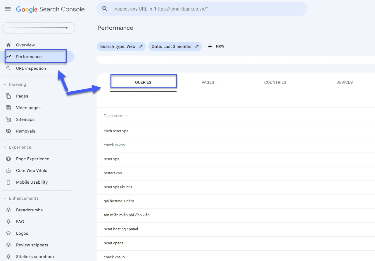 Sử dụng Google Search Console