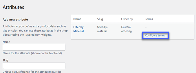 Cách lọc sản phẩm WooCommerce (Hướng dẫn chi tiết) 30 Thêm thuật ngữ vào thuộc tính