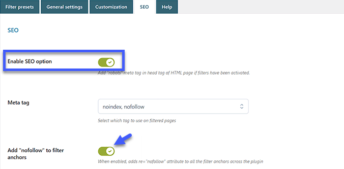 Cách lọc sản phẩm WooCommerce (Hướng dẫn chi tiết) 27 Thêm thuộc tính nofollow