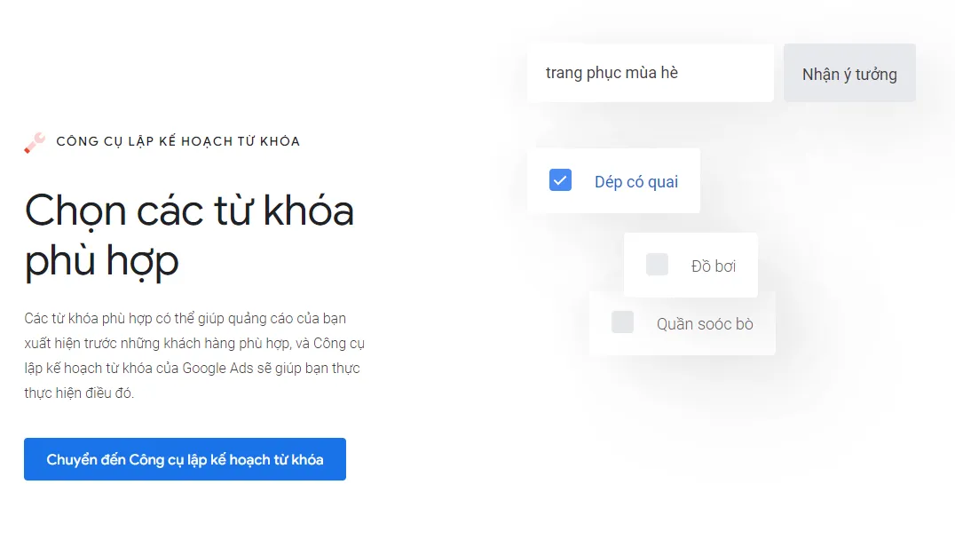 Tìm kiếm long-tail keywords bằng Google Keyword Planner