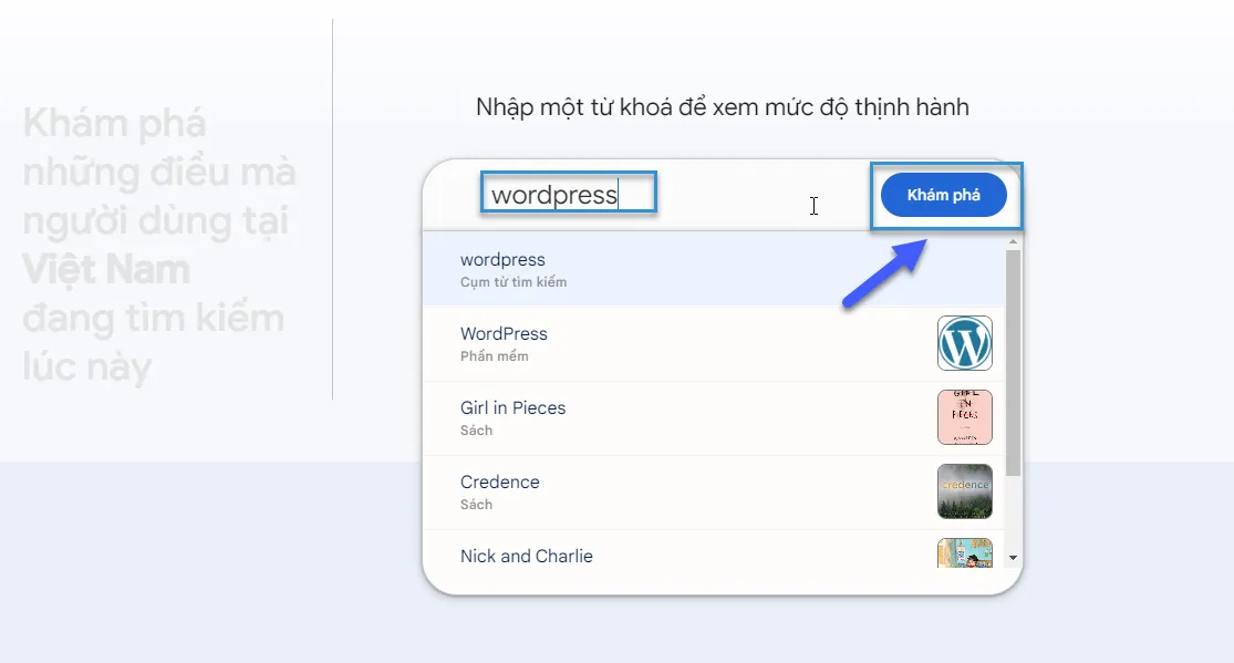 Tìm kiếm long-tail keywords bằng Google Trends