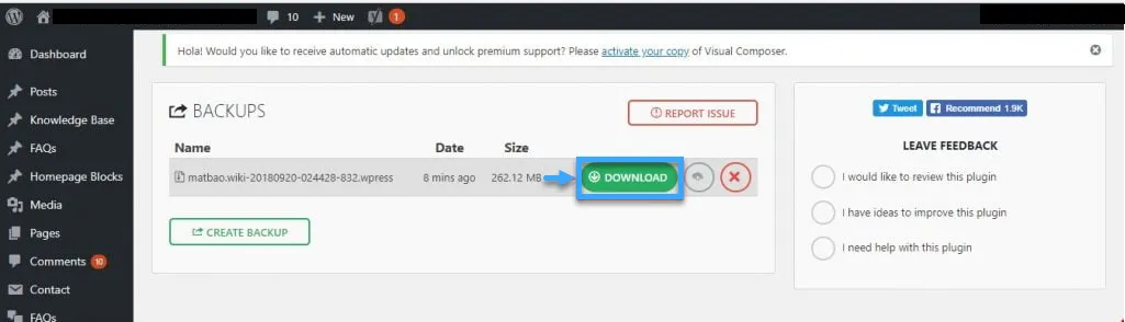 Chọn download để lưu file về máy của bạn