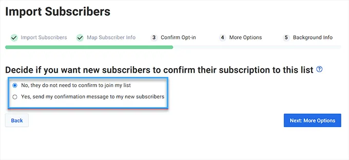 Chọn xem bạn có muốn người đăng ký nhận email xác nhận hay không