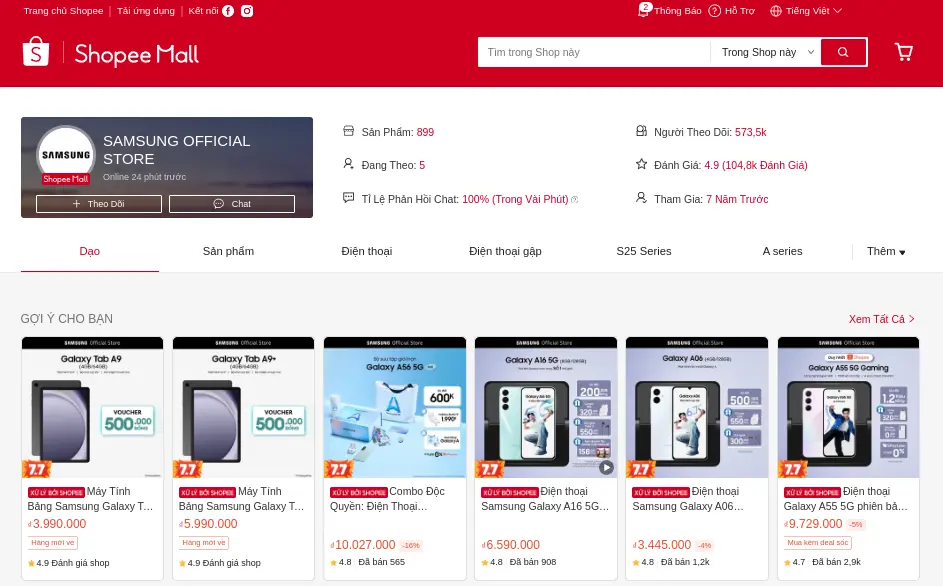 Đặt tên gian hàng 