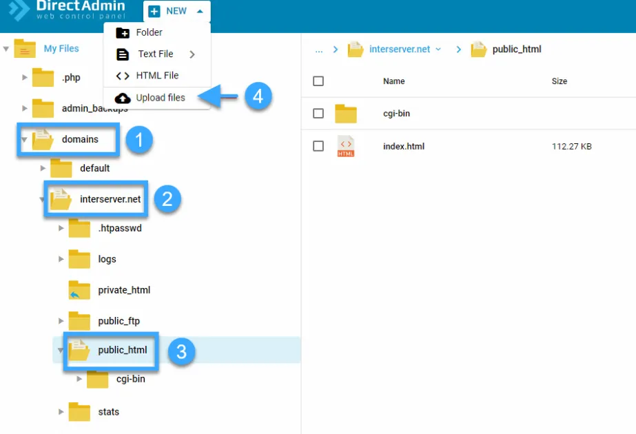Đi đến thư mục public_html