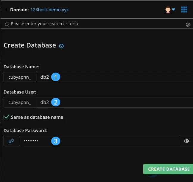 Nhập thông tin database theo yêu cầu