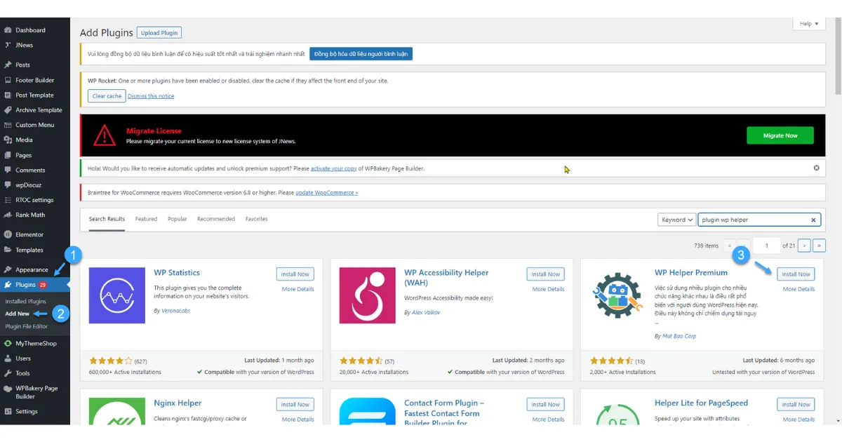 Cài đặt Plugin WP Helper trong WordPress