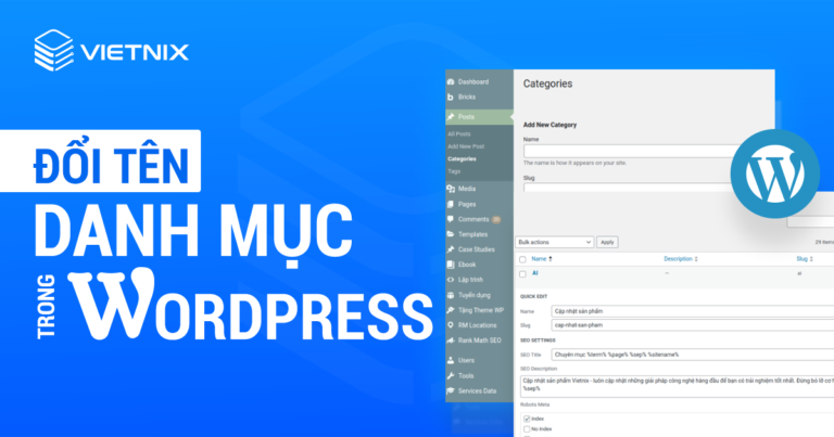 Đổi tên danh mục trong WordPress