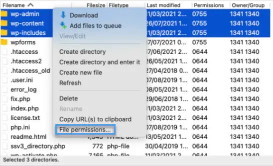 Kiểm tra incorrect file permissions