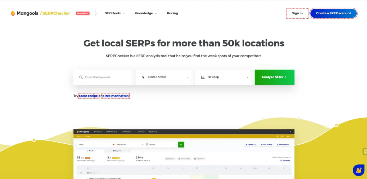 Công cụ SERP Checker by Mangools