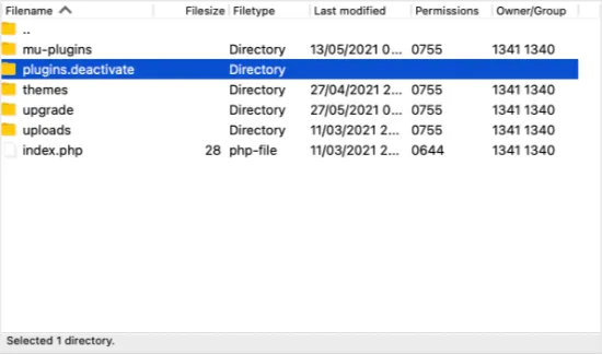 nhấp chuột phải vào thư mục plugins và chọn Rename