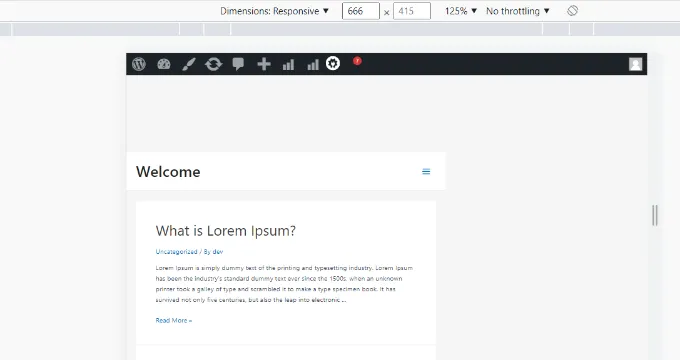 Hình dạng tổng quát của website sẽ thay đổi trong chế độ xem di động