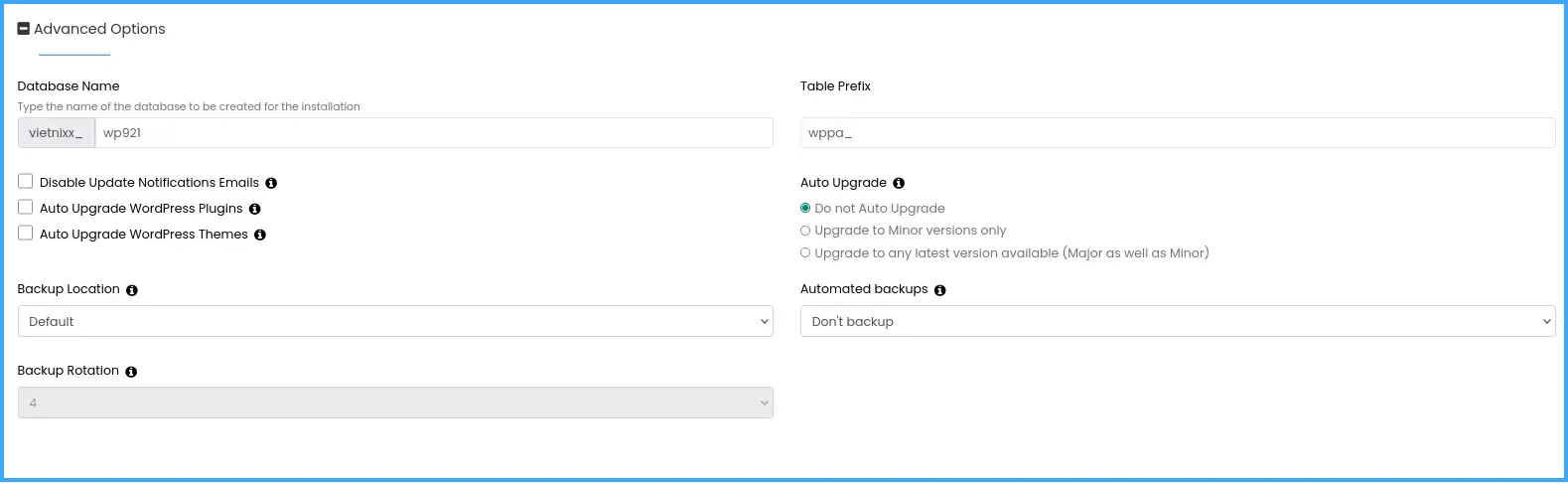 Tạo Database cho WordPress